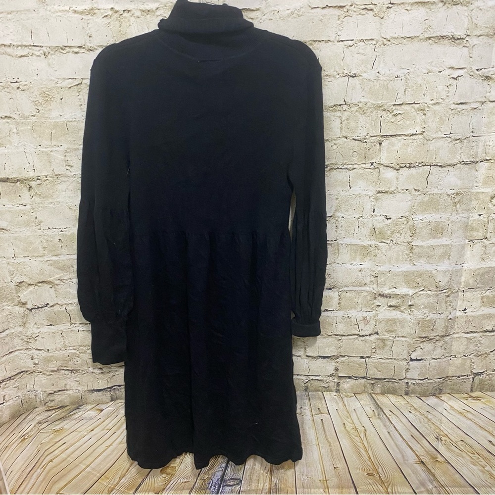 Donna Morgan Black Angora Cashmere Wool Blend Turtleneck Stretch Sweater… - Picture 3 of 5